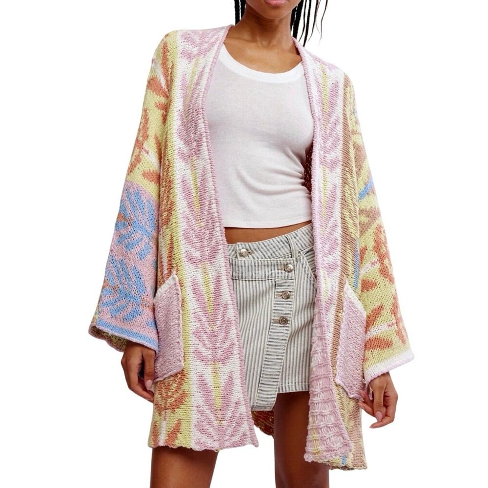 Free People Mallorca Cardigan Spring Breeze Combo NWT Boho Floral Size S